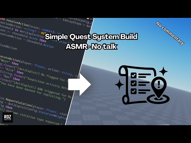 ASMR Roblox Studio | Simple Quest System Build (relaxing typing and coding)