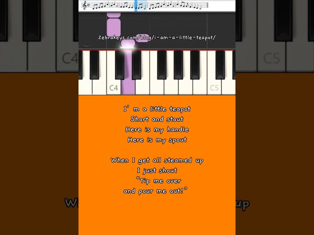 Easy Piano Tutorial for Beginners,  I'm A Little Teapot