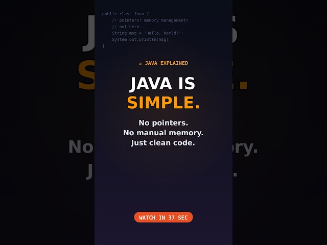 Why Java is Simple? 🤔 | Java Features Explained #shorts #java  #javatutorial #javaforbeginners