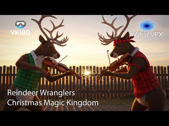 Christmas Parody of Devil Went Down to Georgia  | Reindeer Wranglers | VR180 8K 3D