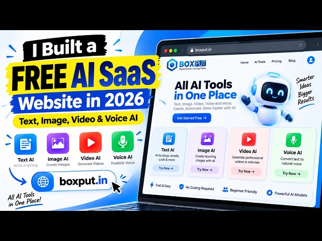 I Built a FREE AI SaaS Website in 2026 | Text, Image, Video & Voice Generator AI Tool