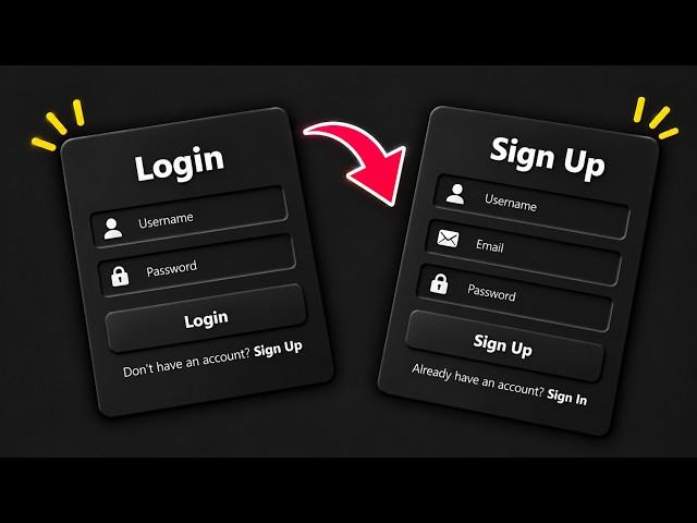 This Pure Dark Mode Login UI Looks Incredible! 🖤 | HTML CSS Tutorial | Web Development