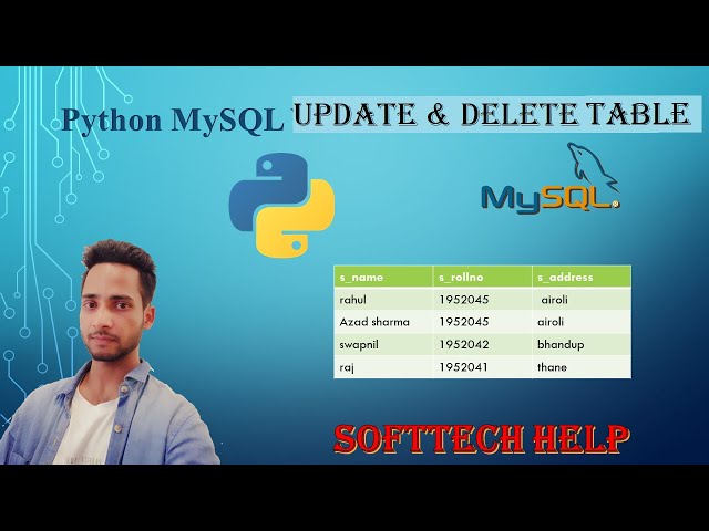 Python MySQL Update & delete statement | how to update & delete table data in mysql using python