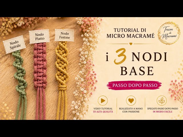 BASIC Micro Macrame Knots Tutorial 🇮🇹