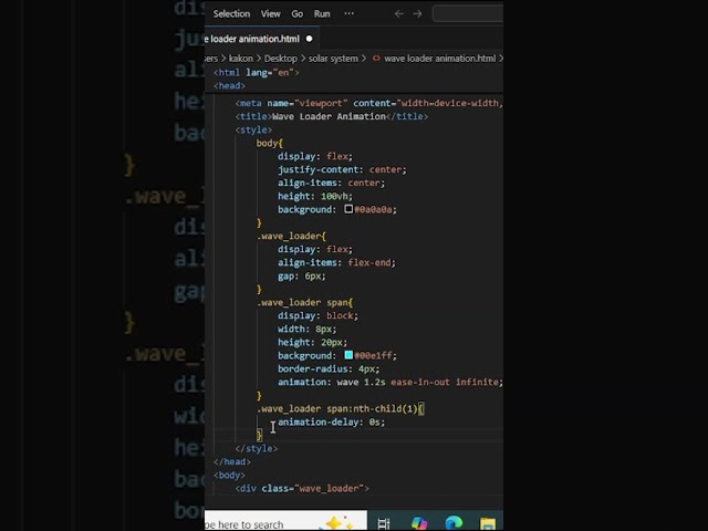Get Ready to Master Wave Loader Animation with HTML & CSS in Just 1 Minute!