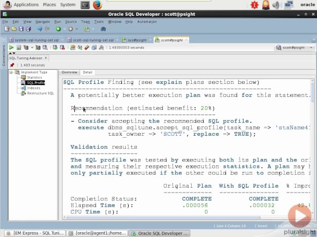 0307 Demo 2 Using the SQL Tuning Advisor