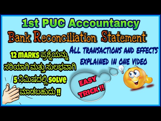 Easy trick to solve BRS 12 marks problems | 1st PU Accounts ಕನ್ನಡದಲ್ಲಿ