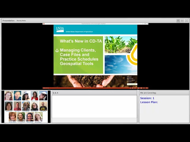 Conservation Desktop Version 1   Release 2 National Training   Session 1