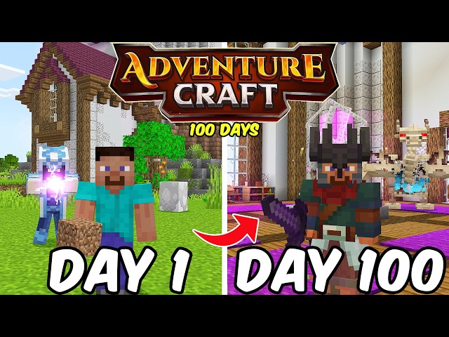 100 Days in Adventure Craft Bedrock