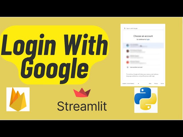 Streamlit Firebase Login with Google