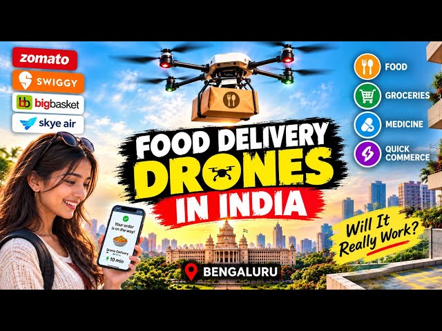 Food Delivery Drones in India 🇮🇳 | Will Bengaluru Get Drone Food Delivery? Future of Quick Commerce