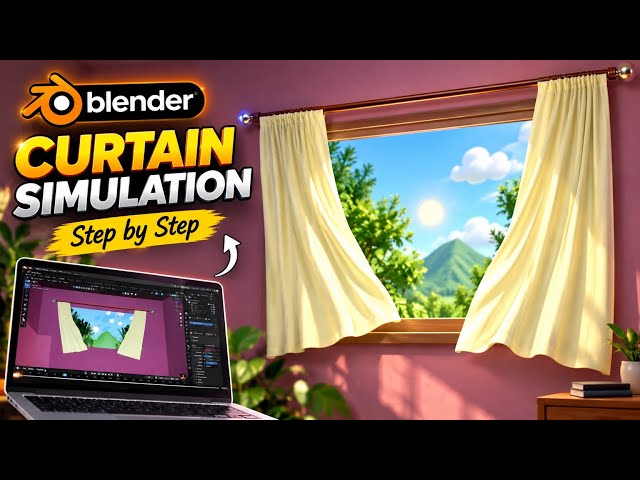How to Make Realistic Curtain Simulation in Blender | Cloth Simulation Tutorial for Beginners