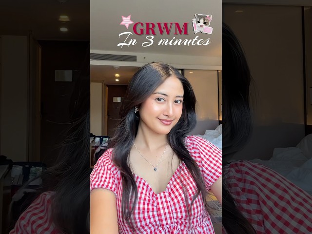 GRWM IN 3 MINUTES 🤭💖 #shorts #makeup #grwm