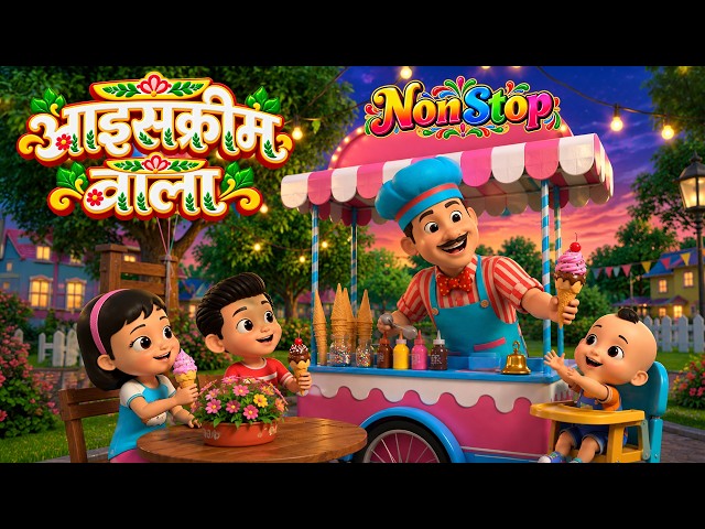 Ice Cream Wala | & Fun Non-Stop Nursery Rhymes | Nonstop Hindi Rhymes for Kids