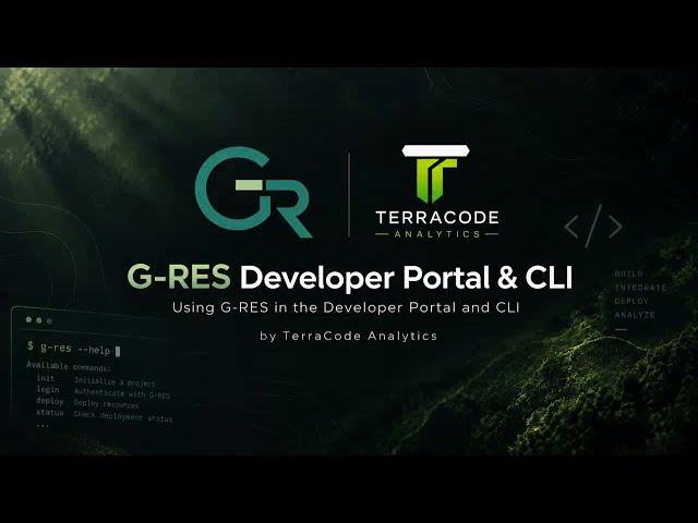G-RES Developer Portal & CLI Tutorial | Setup, API Keys & Commands