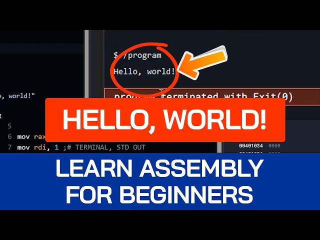 Learn 'Hello World' in Assembly | Tutorial for Beginners | x86-64 Assembly Course