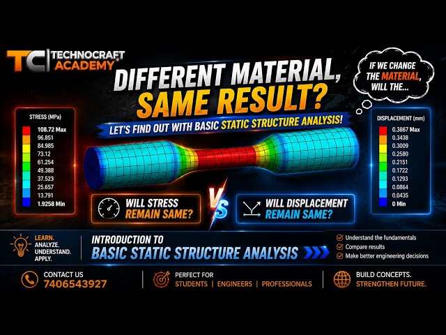ANSYS Course Session 4 | Does Changing Material Change Stress? | FEA & Static Structural Analysis