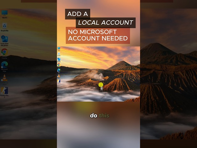 Windows 11: Add a Local Account Without a Microsoft Account #shorts #tech #windows11