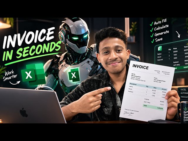 Create AN “AUTOMATED INVOICE “In Excel In Secs😱🤫With THe Help Of “AI”