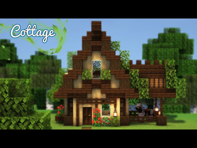 How to Build a Starter Wooden House With Horse Stable | Minecraft Tutorial 🍀 (#64)