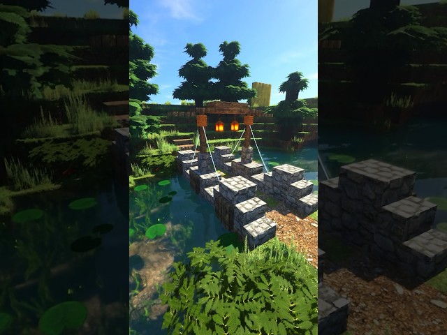 Minecraft cobblestone bridge #shorts