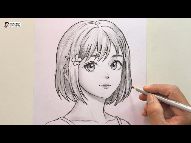 How to Draw a Cute Anime Girl Face | Step-by-Step Pencil Sketch | Beginners Tutorial