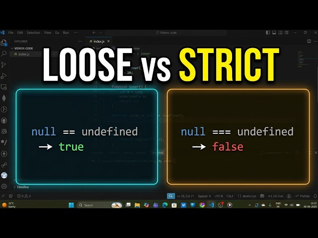 Null vs Undefined & Equality Explained(== vs ===) | JS Interview Questions | @me_codedeep