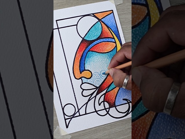 Mindful Abstract Drawing And Coloring #art #easyart #shorts #abstractart