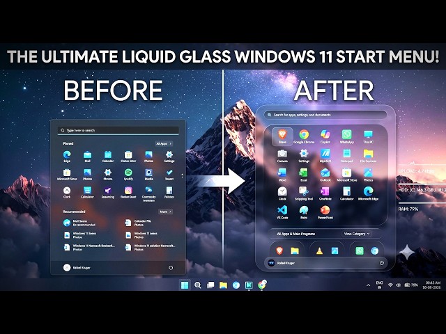 How to Get the Liquid Glass Start Menu on Windows 11 (Windhawk Guide)