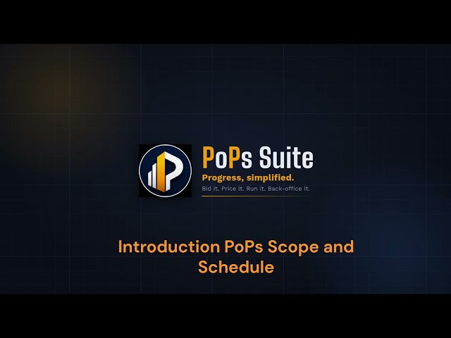 Construction Scheduling Software — Scope & Schedule Overview | PoPs Suite