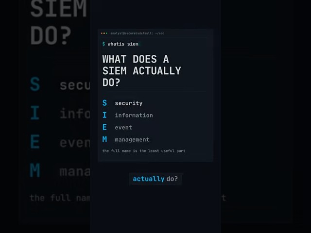 What is a SIEM? #cybersecurity #tech #explained