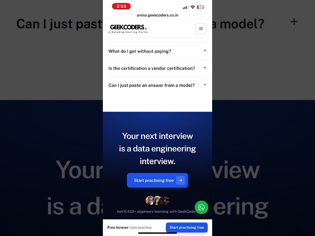 Free DataEngineering Coding and Job Platform