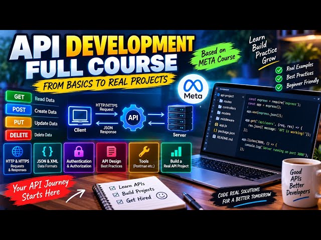 🚀 API Development Full Course 2026 | REST API, HTTP Methods & Authentication 🔐💻