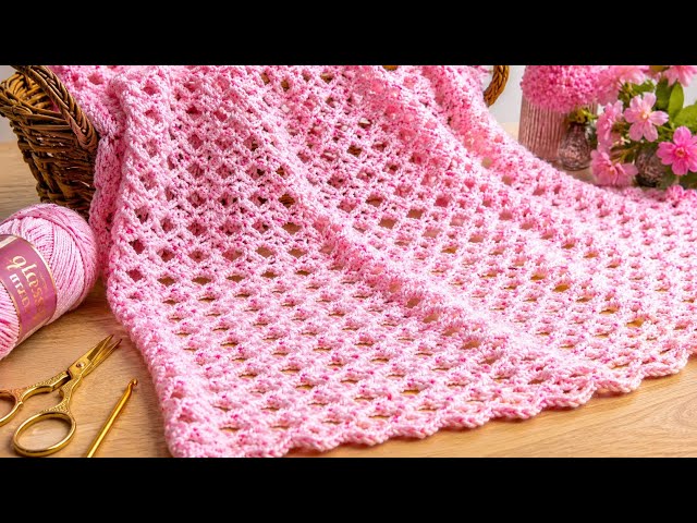 ❤️Easy & Beautiful Crochet Stitch! Beginner Friendly, Stunning 3D Blanket Pattern