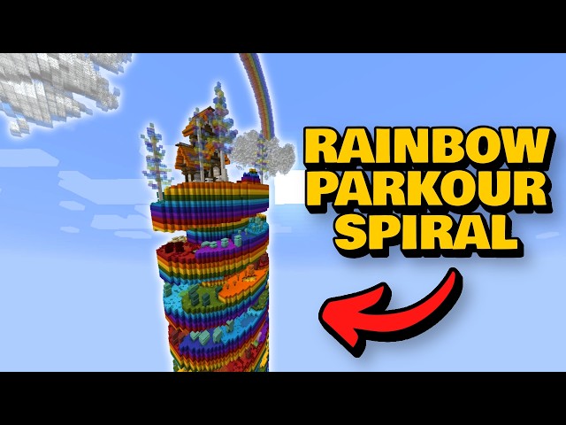 I Played The RAINBOW Parkour Spiral In Minecraft!