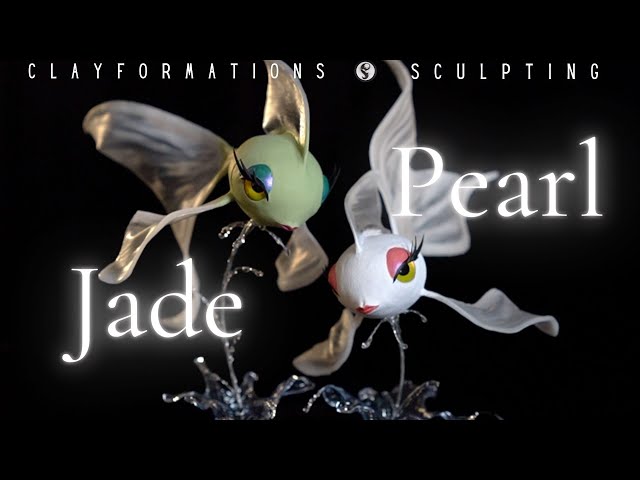 Sculpting Two Beautiful Lady Fish with Posable Transparent Fins and Water Splashes!