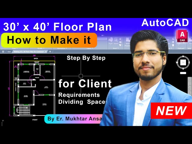 Making AutoCAD Floor Plan as per Client Requirement 30 x 40 FEET | AutoCAD Floor Plan for Beginners