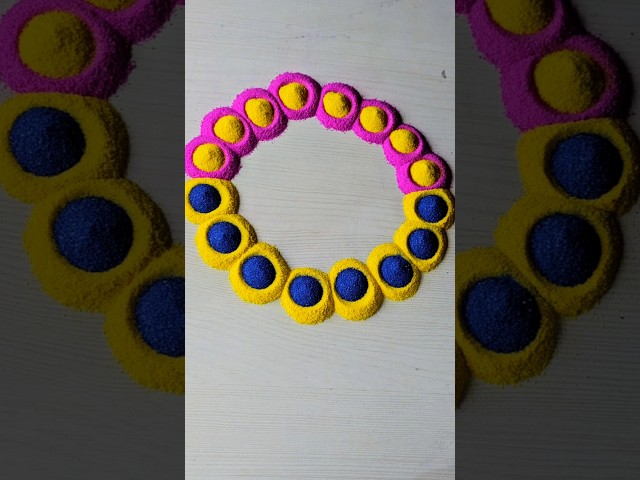 simple rangoli 😄 | satisfying rangoli | ASMR #rangoli​​ #rangolidesigns​​ #indianart​​ #shortsfeed