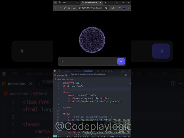 Particles se CODE tak… ✨💻🔥 Wait for the final reveal! 🚀 #Coding #WebDev #Programming #CodeAnimation