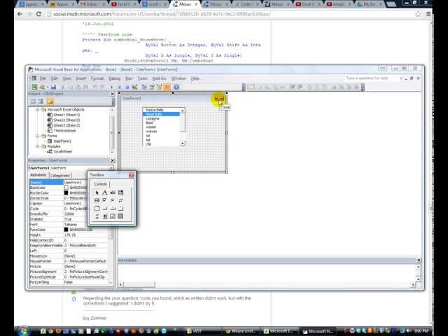 Excel VBA USERFORMS #21 Use the Mouse Scroll Wheel for Listbox! Example included