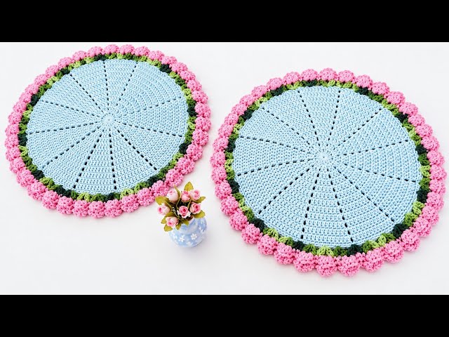 Easy Crochet Tulip Placemat | Step-by-Step Crochet Tutorial | Beautiful Tulip Flower Design