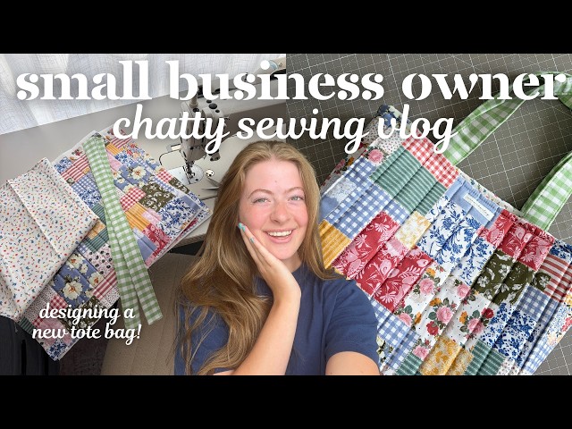 Small biz chatty sewing vlog!⭐️🧵 redesigning my tote bags with more structure and a zipper