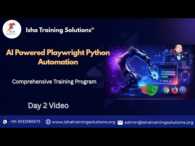 Playwright with Python  Day 2 Video on 11th September 2026 Call/Whatsapp +91-9133190573 to enroll