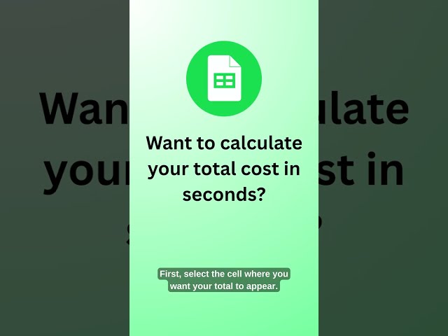 How to SUM Costs in Google Sheets | Easy Formula for Beginners