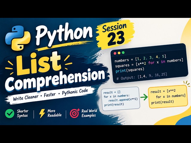 List Comprehension in Python Explained with Examples | Python Session 23  | Tamil