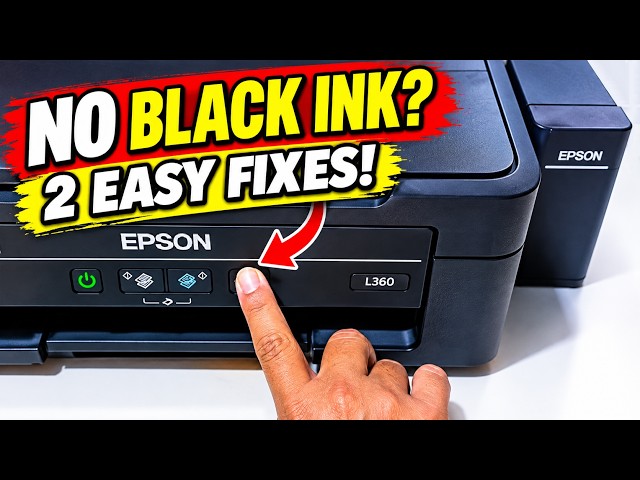 Epson Printer Not Printing Black? EASY FIX! L360, L380 & Similar Models