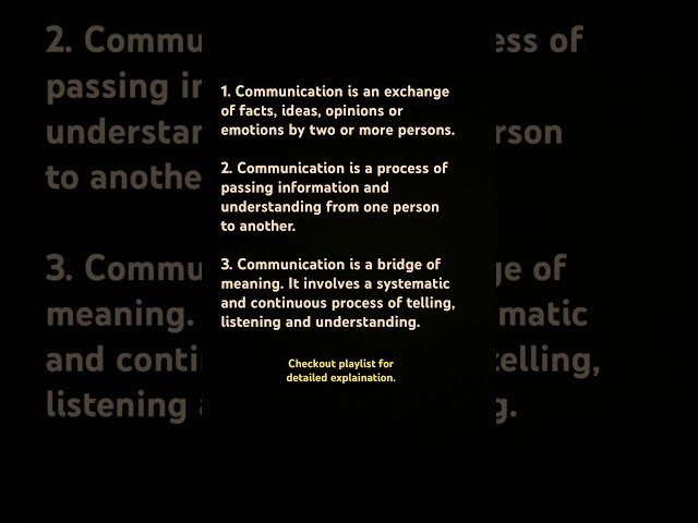 Meaning/Definition of Communication #bcom1styear #tfh #businesscommunication #bba
