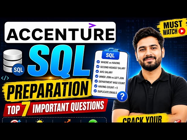🔥 Accenture SQL Interview Questions | Top 7 Must-Know SQL Questions with Answers & Explanation