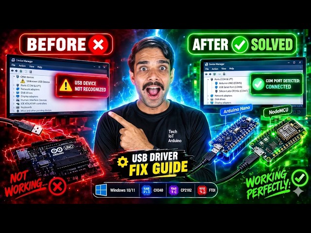 Fix USB Device Not Recognized for Arduino & NodeMCU! 100% Solved 🛠️ #ArduinoFix