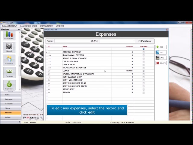 PROGEN - How to create expenses.